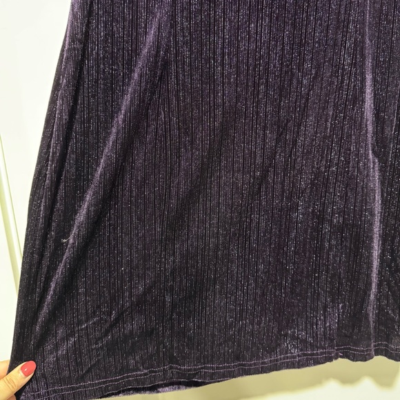 Entro Shimmering Eggplant Purple Mini Dress with Ruffle Sequence Detail - Picture 4 of 12